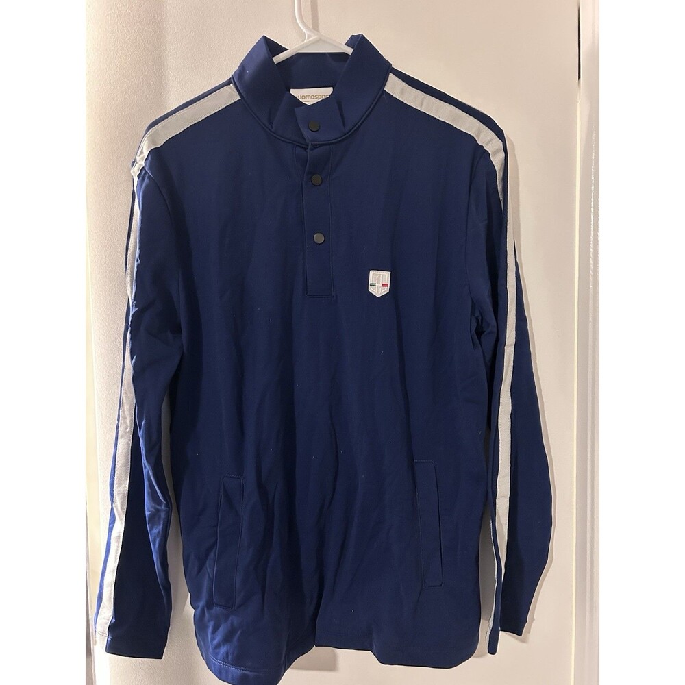 NWOT Men's UOMOSPORT Speciale Long Sleeve Navy Blue Medium Made In USA